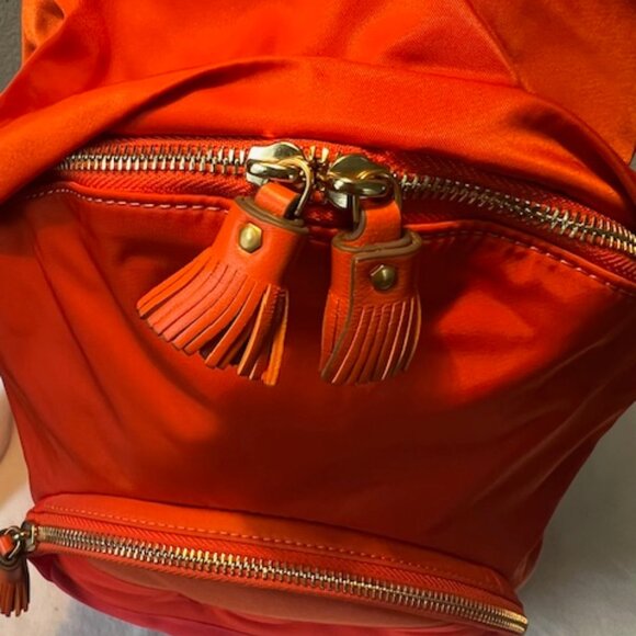 Anya Hindmarch Orange Smiley Happy Winking Face Chubby Small Nylon Backpack main image 14